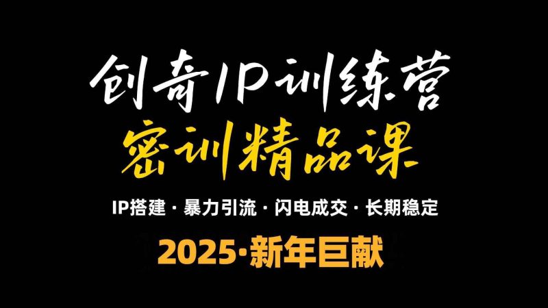 （13898期）2025年“知识付费IP训练营”小白避坑年赚百万，暴力引流，闪电成交-阿光创业网